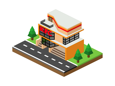 KFC 3ddesign isometric vector