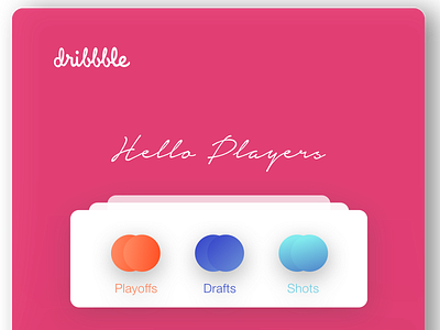 Dribbble Debut: Hey Players! app cursive design dribbble font gradients minimal minimal design mobile pink top white