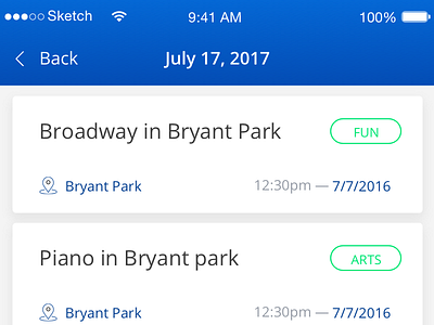 NYC Free Summer Events (ios app) blue events gradient ios maps summer