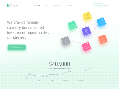 (WIP)Landing page for investment platform dots finance gradients graph green investment logo shadows sketch