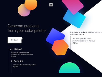 Gradient library for designers (WIP) code css dark gradient open source sass shapes