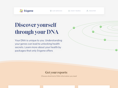 Homepage for DNA analysis platform (Draft 2) card css design dna gradient gradients green illustration logo medical medicine modern pastel research sketch vector