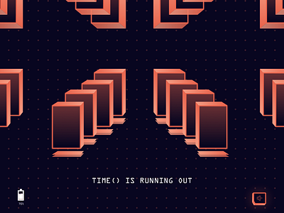 'Time() is Running Out' Poster Series blocks card gradient graphic isometric orange poster sketch time