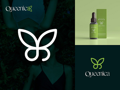 Queenica | Beauty Logo | Product Packaging Logo beauty beauty logo branding butterfly logo clean logo design graphic design illustration level design logo logo design minimal minimal logo modern logo natural logo packaging product pakdaging unique logo vector