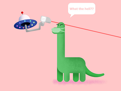 Thermo Gun x Dino cute illustration design dinosaur illustration pandemic