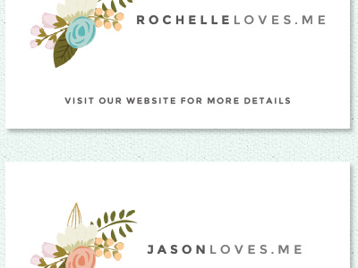 Wedding Website Card (Two-Sided, Two Domains FTW) blue blush bombshell pro floral mint montserrat peach print watercolor wedding