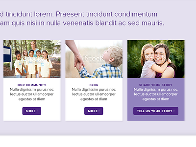 Highlighted content block button content cta health medical proxima nova purple