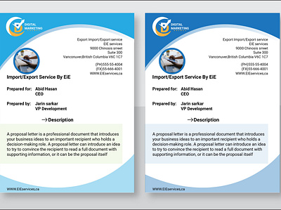 proposal latter business card design illustration logo ui