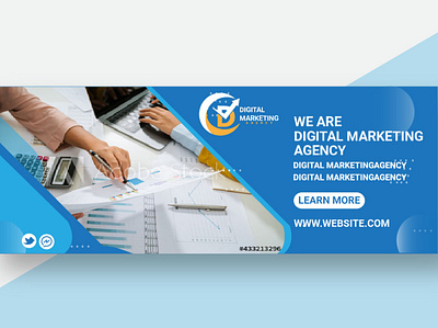 Digital marketing agency business card design illustration logo ui
