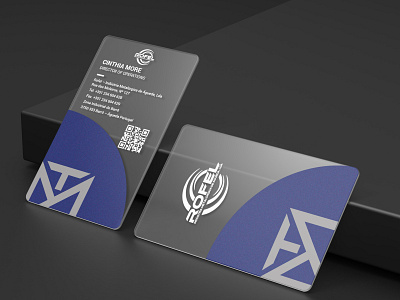 Plastic/glass/transparent Business card branding graphic design logo