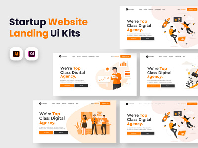 Startup Website Landing Ui Kit Design Template