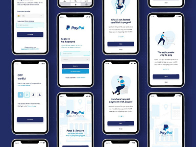 Paypal Bank Finance,& Wallet App Design UI Kit