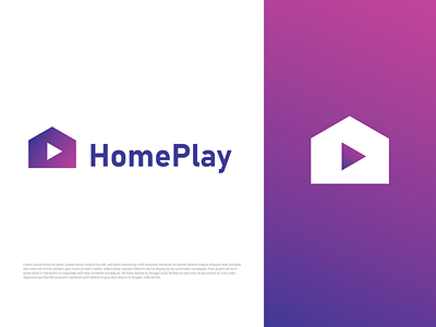 Gradient Home play Logo brand identity brandmark gradient gradient color gradient logo home logo house logo icon logo logotype modern logos monogram logo unused logo