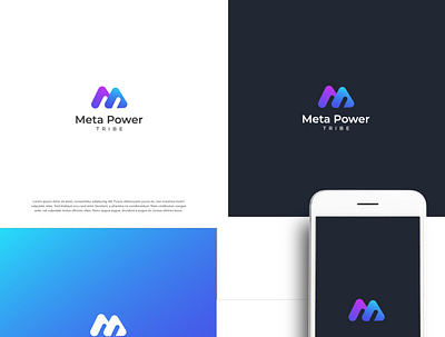 Meta Power (M) Logo brand identity brandmark design gradient logo letter logo m m letter meta minimalist logo modern logo monogram monograme power ui