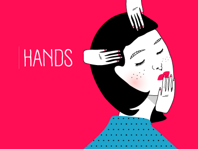 Hands--->https://www.behance.net/gallery/30246211/Hands colours hands hipster illustration minimal woman