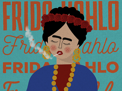 Frida Kahlo cigarette flower frida graphic grounge jewels kahlo mexican minimal pattern poster woman