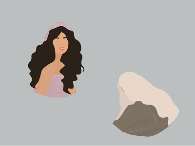 hair icon art beauty logo branding design feminism illustration illustrator minimal typography vector