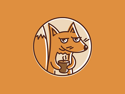 Brown Fox brown cafe coffee cunning fast food fox house logo smile