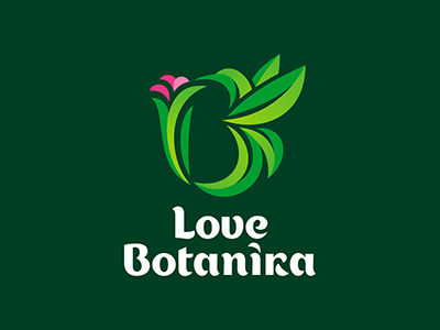 Love Botanika b bird botanica botany flower letter logo love plant