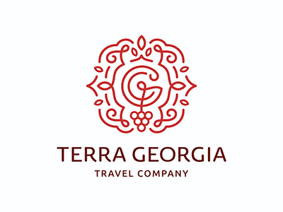 Terra Georgia d georgia grapes leaves letter logo ornament rod sun terra