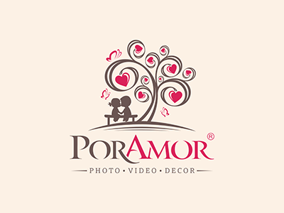 PorAmor butterfly children decor heart kiss logo love photo poramor tree video