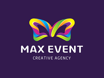 Max Event bow butterfly design event festival holiday letter logo m max