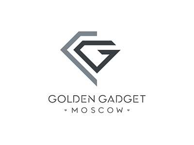 Golden Gadget design diamond g gadget golden letter logo moscow