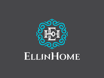 EllinHome design eh ellin estate greece home key letter logo ornament