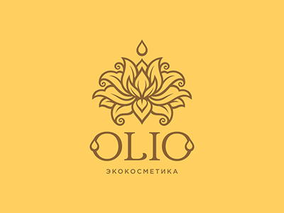 Olio design drop flower logo lotus natural oil olio