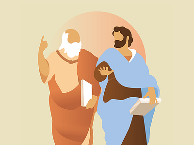 Aristotle and Plato 插图 设计