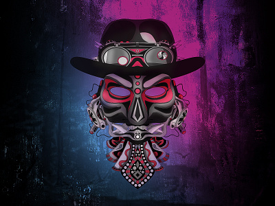 The Mask creepy cyberpunk design illustration illustrator mask masque maya red vector western