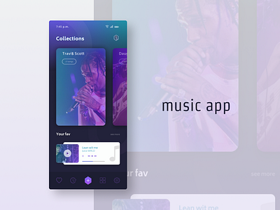 Music App branding design minimal ui ux web