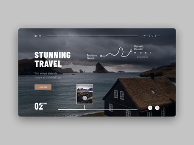 Stunning Travel, 1st screen design minimal ui ux web website