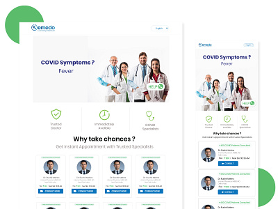 Instant Consultation Home Page branding covid doctor health hospital illustration typography ui uiux ux visual design