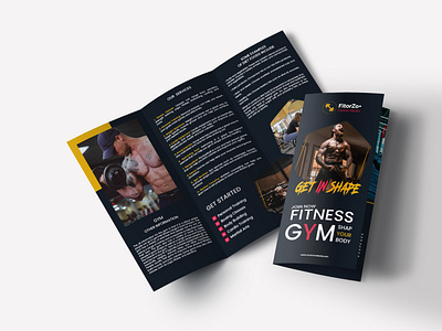 FITNESS GYM TRIFOLD BROCHURE TEMPLATE