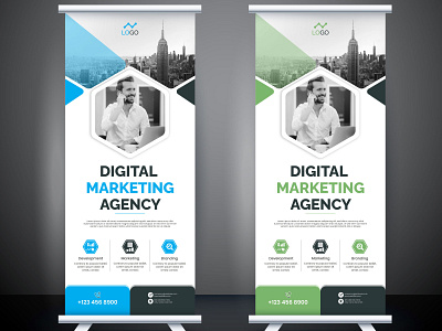 Corporate roll-up banner template design