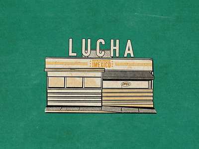 Lucha - Mexican cantina illustration