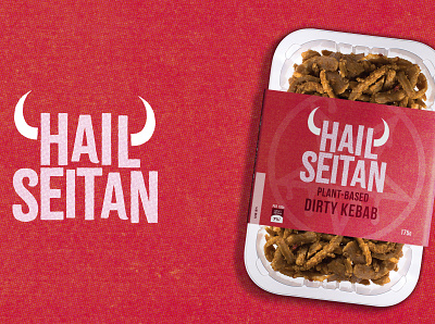 Hail Seitan - Vegan food brand branding design distressed food and drink illustration logo retro vintage logo