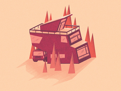 Cabin #2 artwork cabin illustration stylized