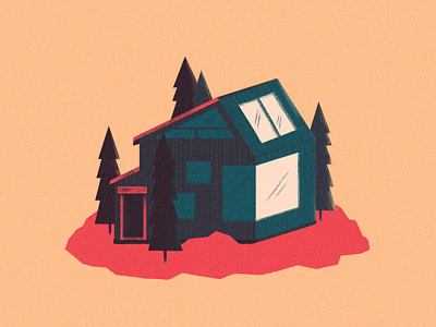 Cabin #3 artwork cabin illustration stylized