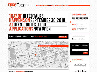 TEDxToronto Event Landing landing map