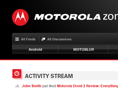 Motorola Associates Community Masthead icons masthead navigation