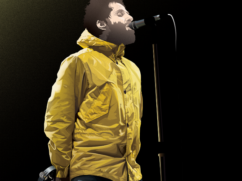 yellow stone island jacket liam gallagher