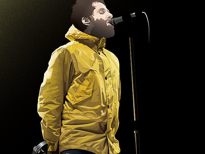 Liam Gallagher band gallagher illustration music oasis portrait raincoat vector yellow