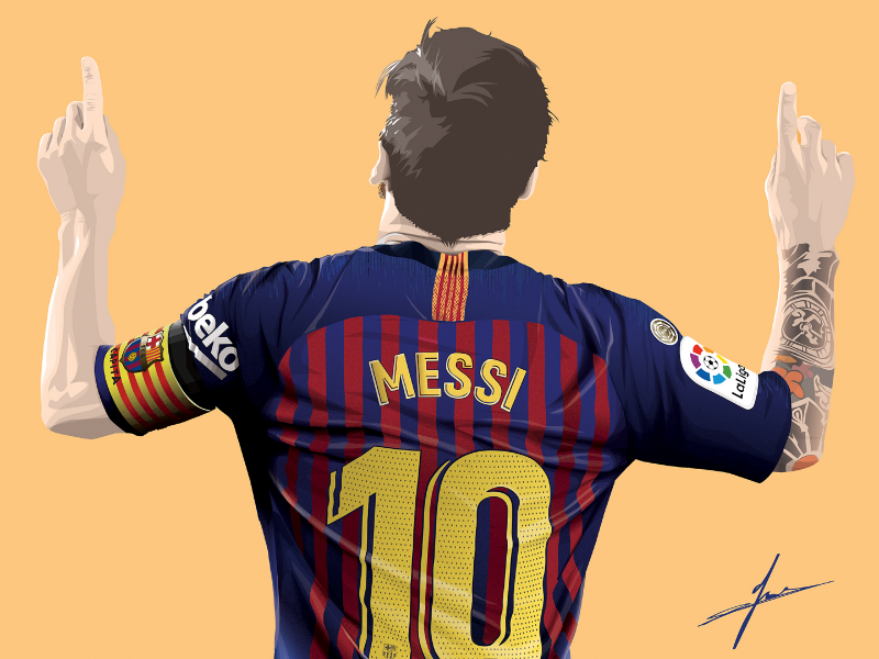 Messi - all vector design football illustration messi portrait vector