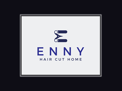ENNY HAIR CUT abastact beauty salon brand design flat icon letter logo luxury minimalist modern