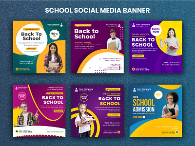 Social Media Back To School | Ads Post Template | Web Banner