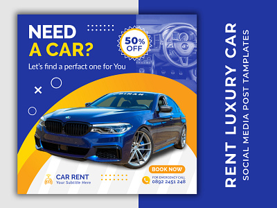 Rent Luxury Car Social Media Banner | Car Web banner adobe photoshop car banner facebook ad graphic design illustrator instagram banner luxury car need a car social poster socialmedia