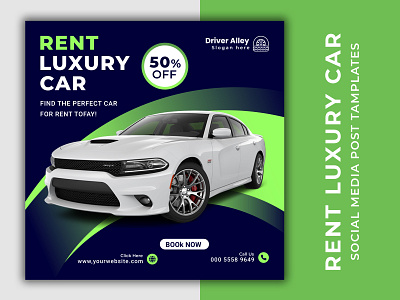 Rent Luxury Car Social Media Banner | Car Web banner