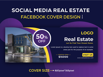 Social Media Real Estate Facebook cover design